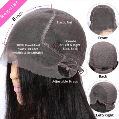 Geeta Long Straight Hair 13x6 HD Lace Frontal Wig Natural Hairline With Baby Hair 100% Virgin Human Hair Wig