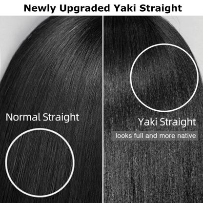 Geeta Yaki Straight 7x5 Glueless Lace Invisible Knots Put On and Go Invisi Drawstring Human Hair Wigs