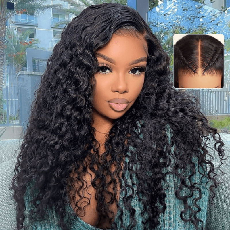 Water Wave & Curly Mixed 13x4 Pre-Everything Lace Frontal Human Hair Glueless Wig