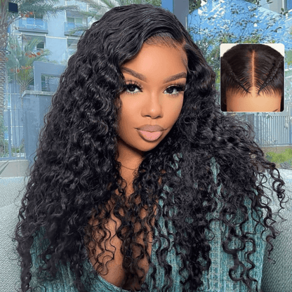 Water Wave & Curly Mixed 13x4 Pre-Everything Lace Frontal Human Hair Glueless Wig