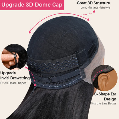 Balayage Brown Highlight 3D Body Wave 13x4 Lace Front Invisi Drawstring Put On and Go Glueless Lace Wig Flash Sale