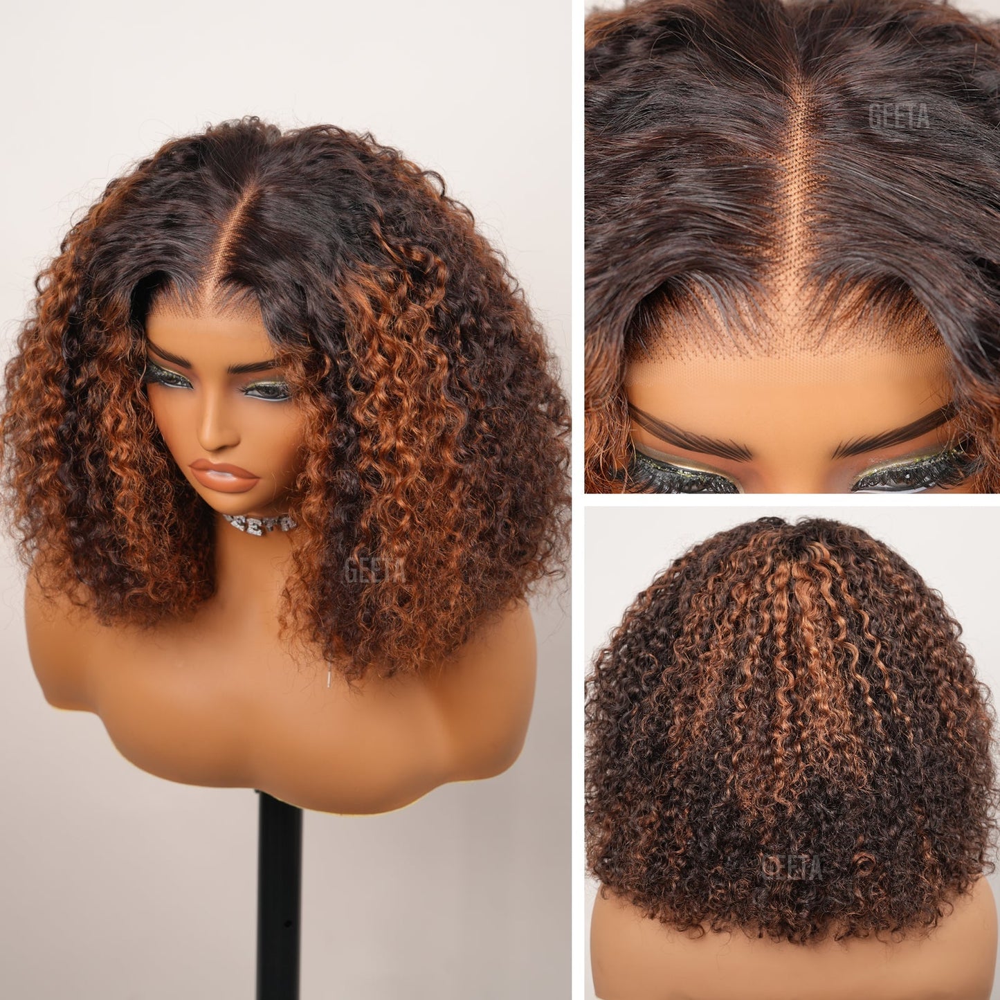 250% Density Kinky Curly 7x5 / 13x4 Lace Front Bob Wigs Glueless Human Hair Wig Flash Sale