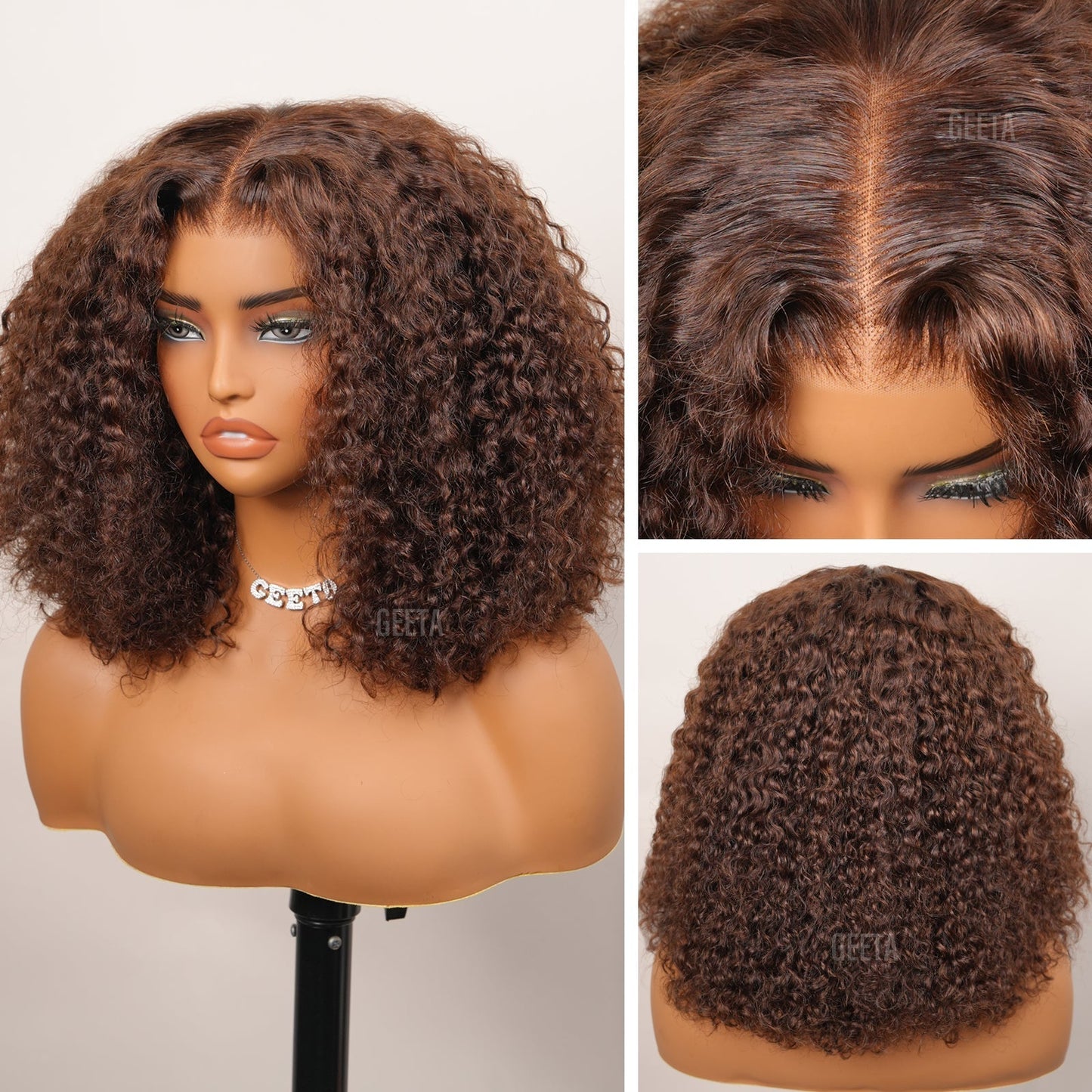 250% Density Kinky Curly 7x5 / 13x4 Lace Front Bob Wigs Glueless Human Hair Wig Flash Sale