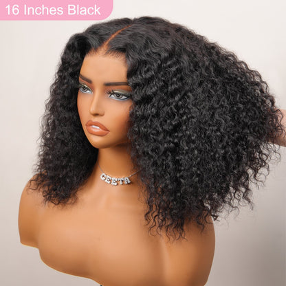 250% Density Kinky Curly 7x5 / 13x4 Lace Front Bob Wigs Glueless Human Hair Wig Flash Sale