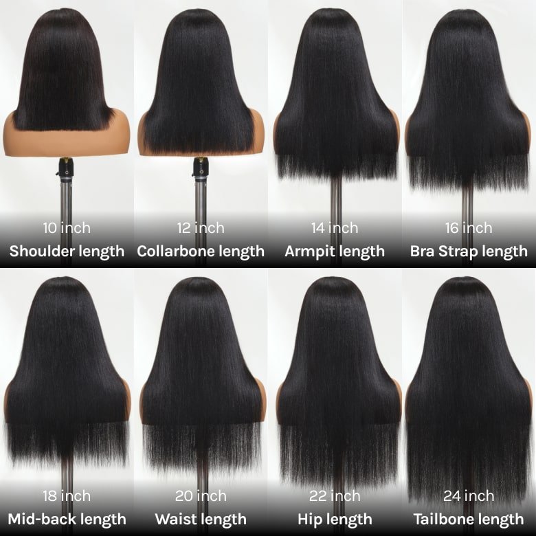 Geeta Yaki Straight 7x5 Glueless Lace Invisible Knots Put On and Go Invisi Drawstring Human Hair Wigs