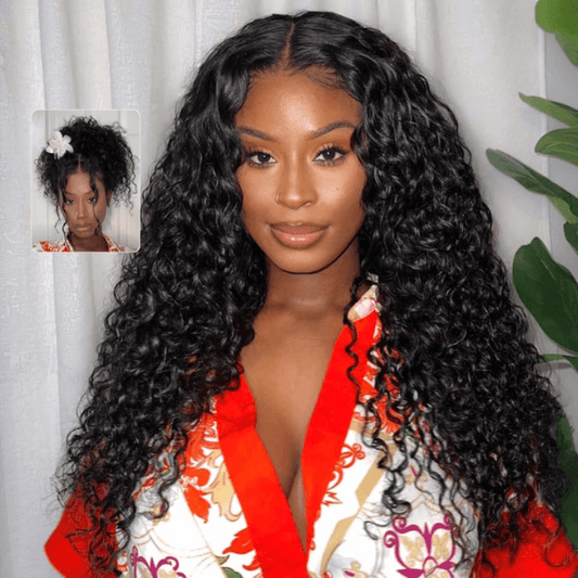 Water Wave & Curly Mixed 13x4 Pre-Everything Lace Frontal Human Hair Glueless Wig