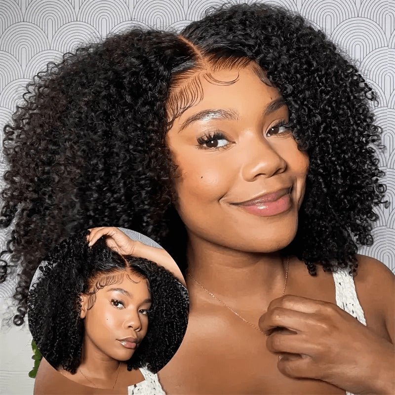 Geeta Kinky Curly Upgrade V part Wig Glueless With Invisi Drawstring 100% Human Hair Flash Sale